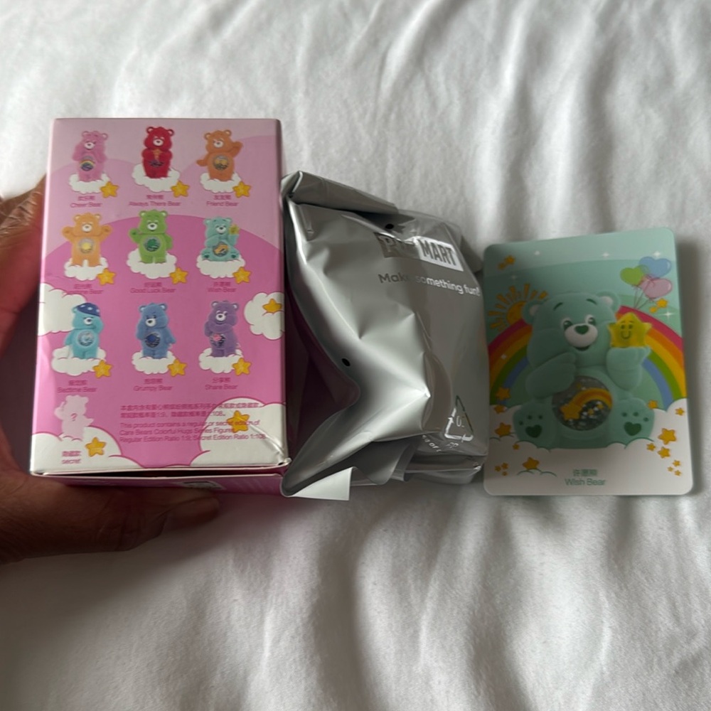 100% Authentic POP MART Care Bears Colorful Hugs Series Figure - wish bear